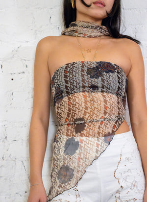 
                  
                    load image into gallery viewer, shoreditch top - monochrome peony silk sari
                  
                