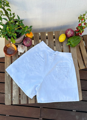 
                  
                    load image into gallery viewer, amsterdam shorts - upcycled tablecloth
                  
                