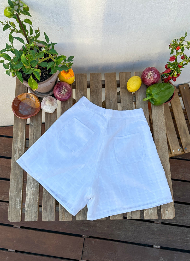 
                  
                    load image into gallery viewer, amsterdam shorts - upcycled tablecloth
                  
                