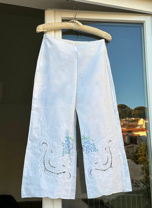 
                  
                    load image into gallery viewer, andalucia pants - upcycled tablecloth
                  
                