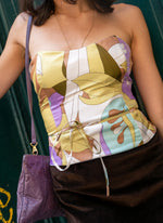 Featured in Vogue, Man Repeller, V Mag, Zoe Report, Who What Wear, and more: our boned corset made of vintage fabric.
