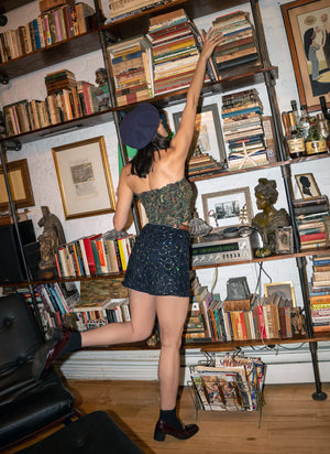 
                  
                    load image into gallery viewer, THE CHELSEA SKIRT: High-waisted A-line mini skirts made of sustainable upcycled vintage fabric - girl of the earth
                  
                