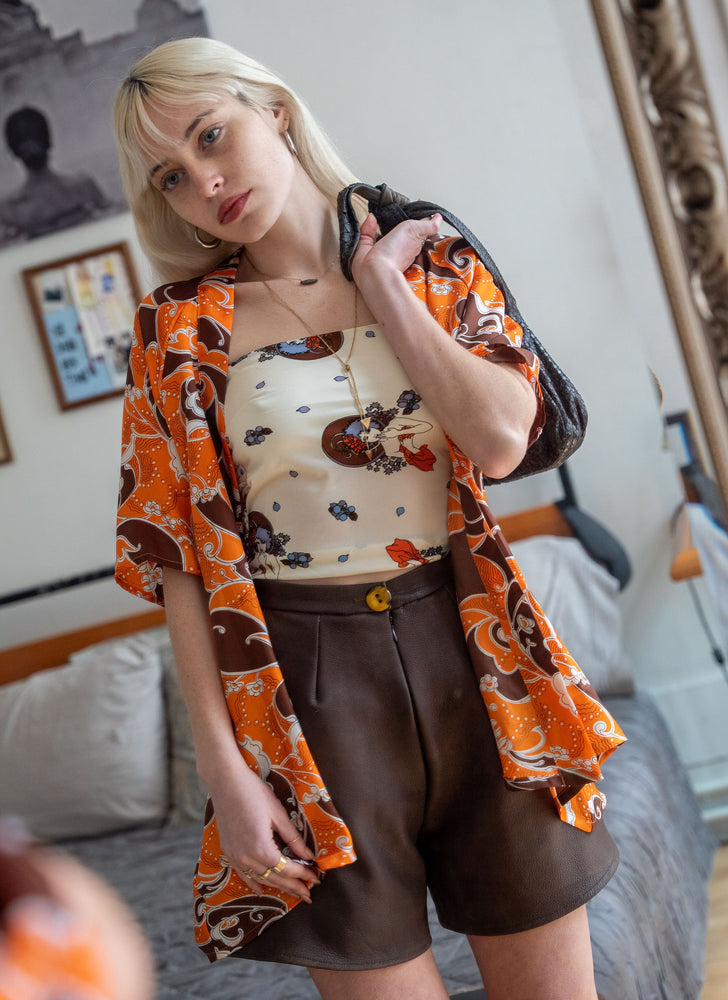 astoria kimono - orange paisley