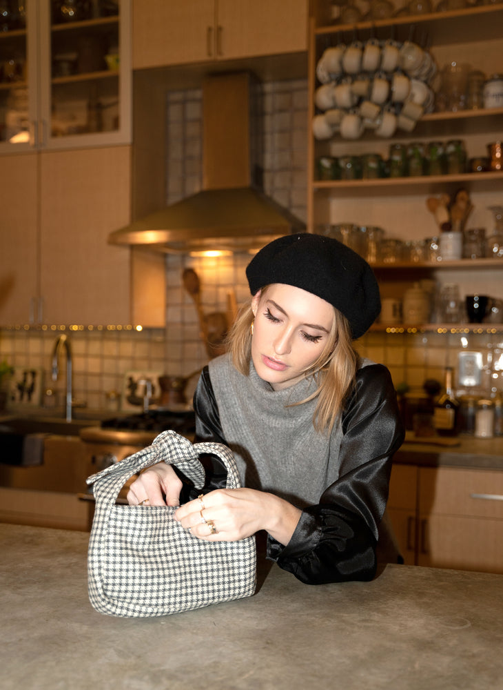 
                  
                    load image into gallery viewer, west village bag - grey-white houndstooth
                  
                