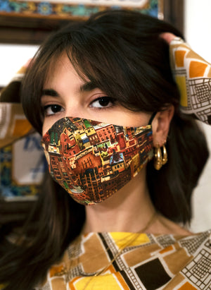 
                  
                    load image into gallery viewer, Matching mask made of vintage fabric, as seen in NY Mag
                  
                