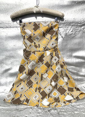 
                  
                    load image into gallery viewer, byron dress - silk yellow squares
                  
                