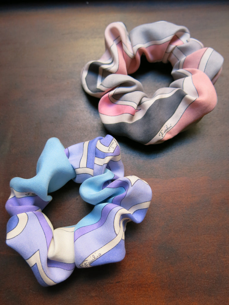 
                  
                    load image into gallery viewer, UPCYCLED SCRUNCHIES. Sustainably made, upcycled of vintage fabric.
                  
                
