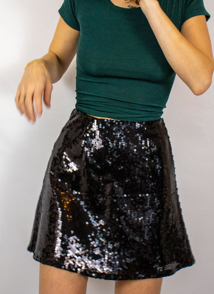 
                  
                    load image into gallery viewer, chelsea skirt - black sequin
                  
                