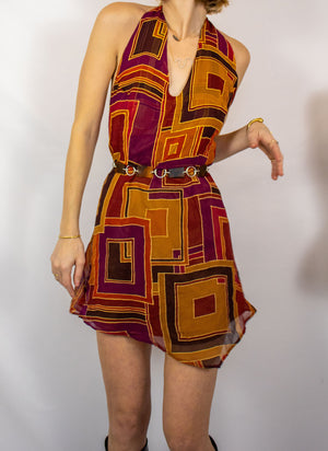 
                  
                    load image into gallery viewer, weho dress - chiffon silk squares
                  
                
