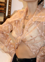 organza marylebone - balloon sleeve wrap tie top - girl of the earth