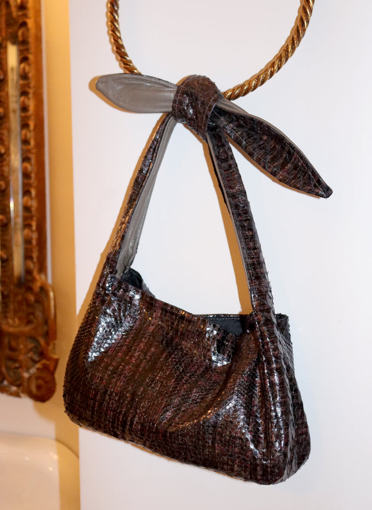 
                  
                    load image into gallery viewer, west village bag - brown snakeskin
                  
                