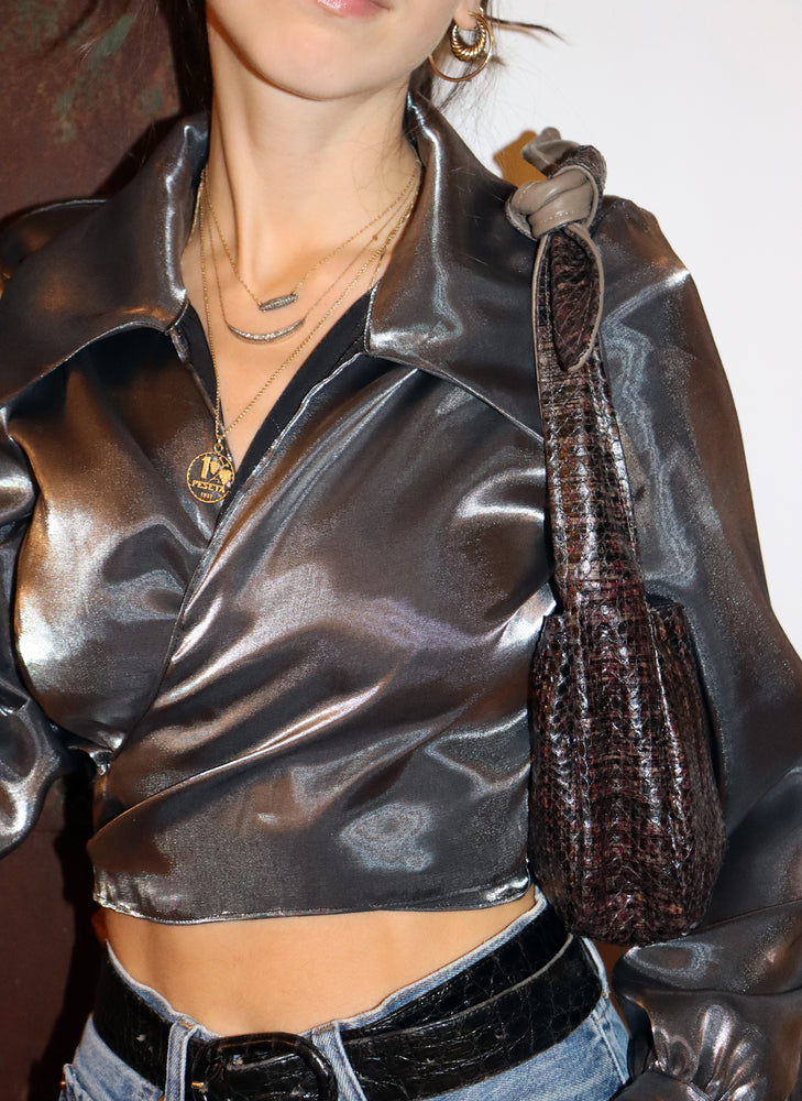 
                  
                    load image into gallery viewer, west village bag - brown snakeskin
                  
                
