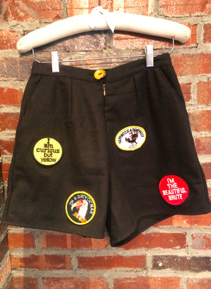 
                  
                    load image into gallery viewer, VINTAGE SEX PATCH SHORTS - sustainable and upcycled
                  
                