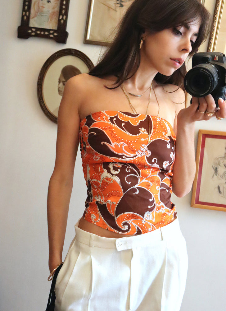
                  
                    load image into gallery viewer, mexico top - orange paisley
                  
                