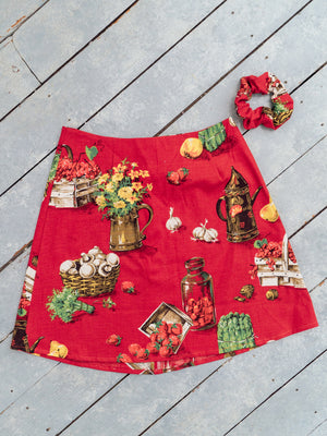 
                  
                    load image into gallery viewer, Best sustainable fashion brands -- this is a mini skirt made of vintage fabric. Perfect outfit idea.
                  
                