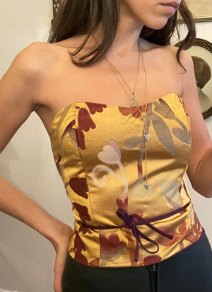 
                  
                    load image into gallery viewer, After rating one of the BEST upcycling brands to know right now, our newest upcycled corset just dropped in fun vintage prints.
                  
                